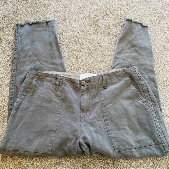 Joie Yvonette Straight Leg Crop Linen Pants - Picture 2 of 7